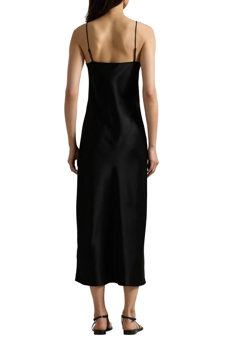 Double Face Satin Slipdress, Alternate, color, POLO BLACK
