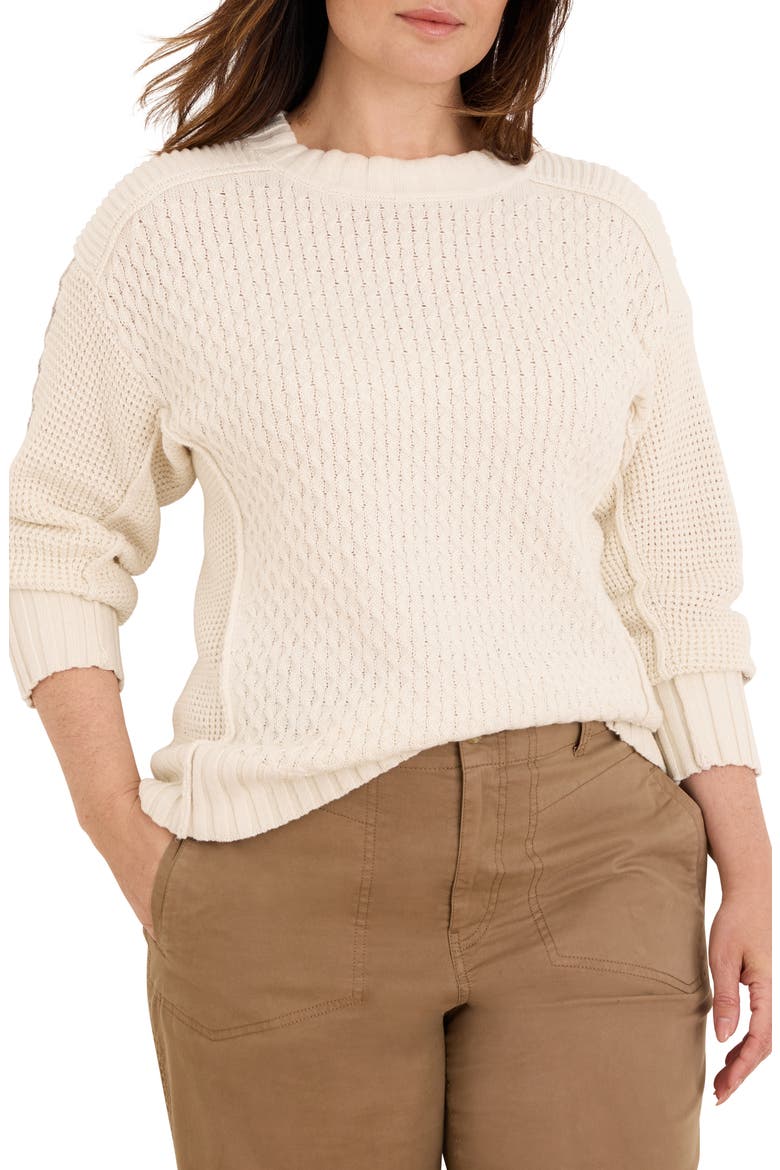 Crisscross Cotton Sweater, Main, color, COCONUT