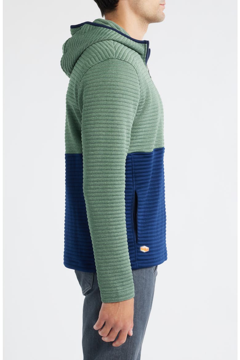 Werner Rib Colorblock Half Zip Hoodie, Alternate, color, NAVY