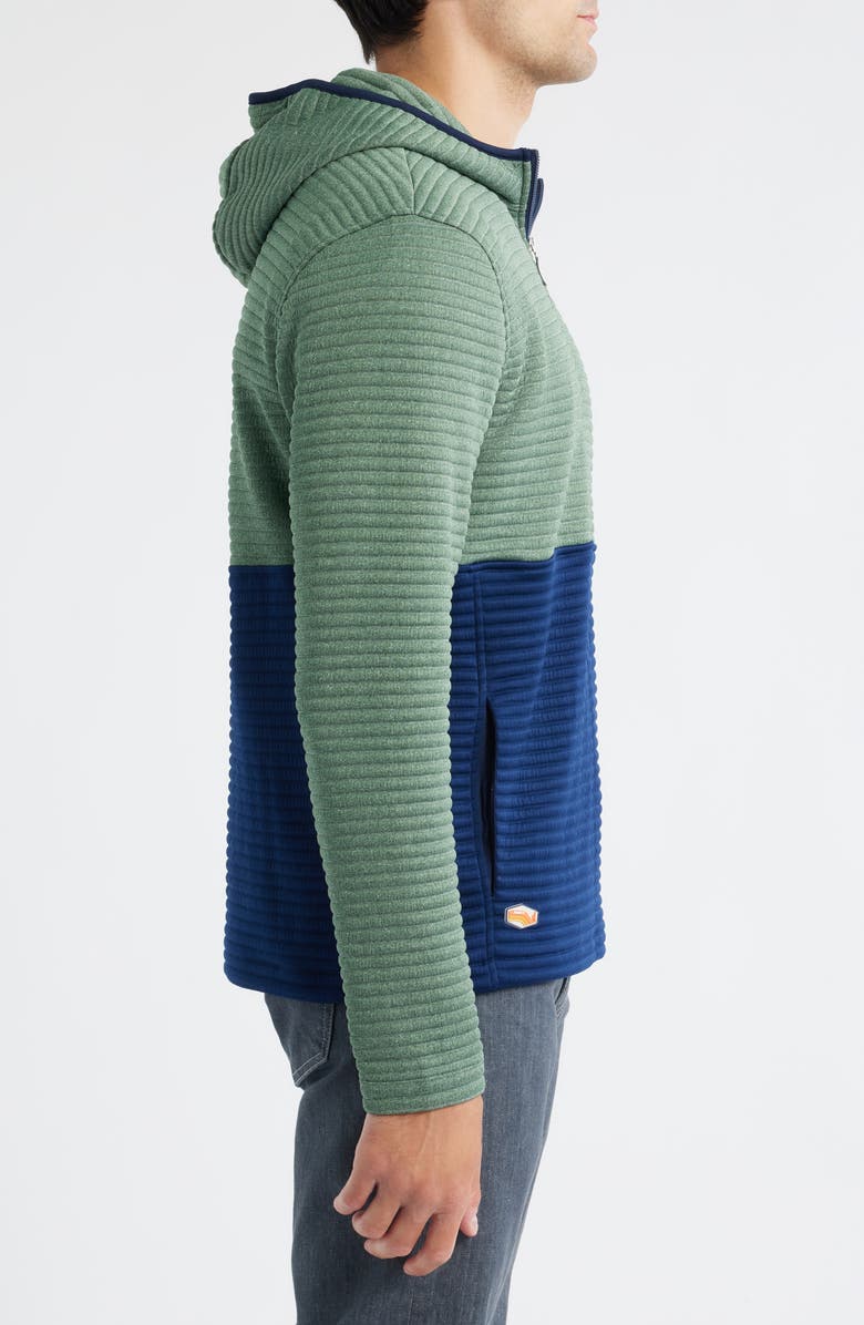 johnnie-O Werner Rib Colorblock Half Zip Hoodie, Alternate, color, Navy