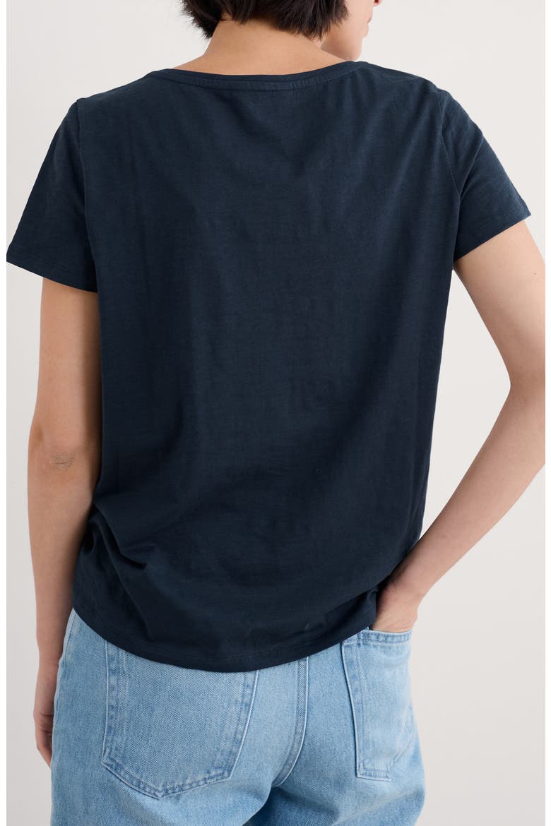 Appletree Keyhole Organic Cotton T-Shirt, Alternate, color, MARITIME