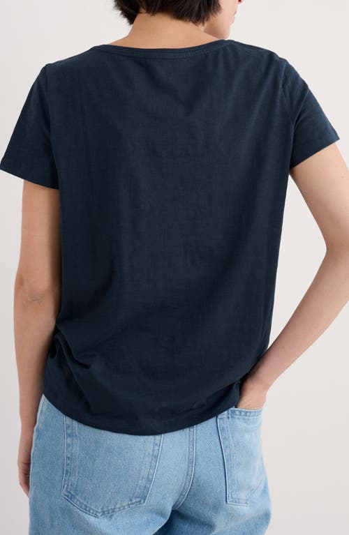 Seasalt Cornwall Appletree Keyhole Organic Cotton T-shirt In Maritime