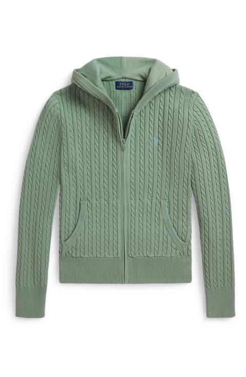 Kids' Cable Knit Cotton Zip Hoodie (Big Kid)