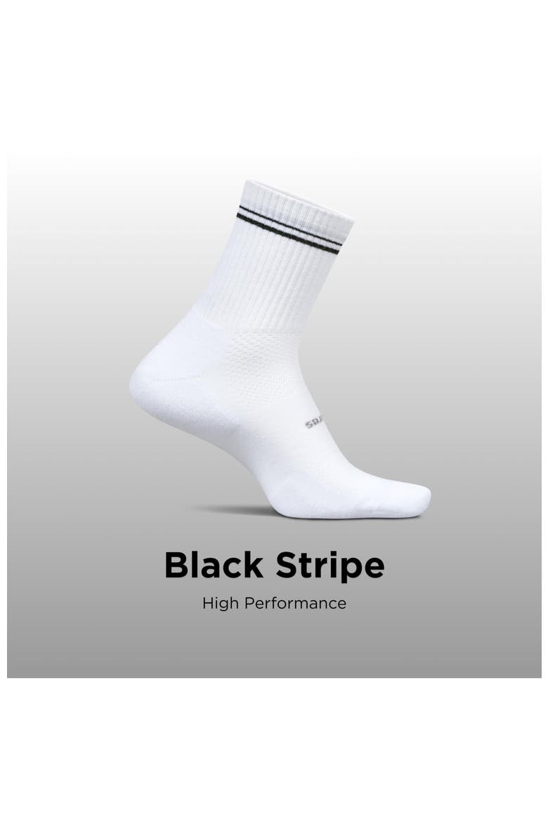 High Performance Max Cushion Quarter Tall Sock MoistureWicking Athletic Socks, Alternate, color, Black Stripe