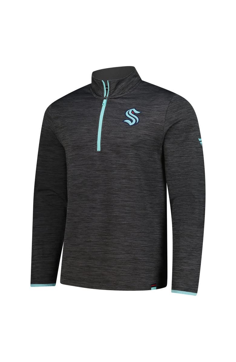 FANATICS Men's Fanatics  Heather Charcoal Seattle Kraken Authentic Pro Lightweight Quarter-Zip Pullover, Alternate, color, Heather Charcoal