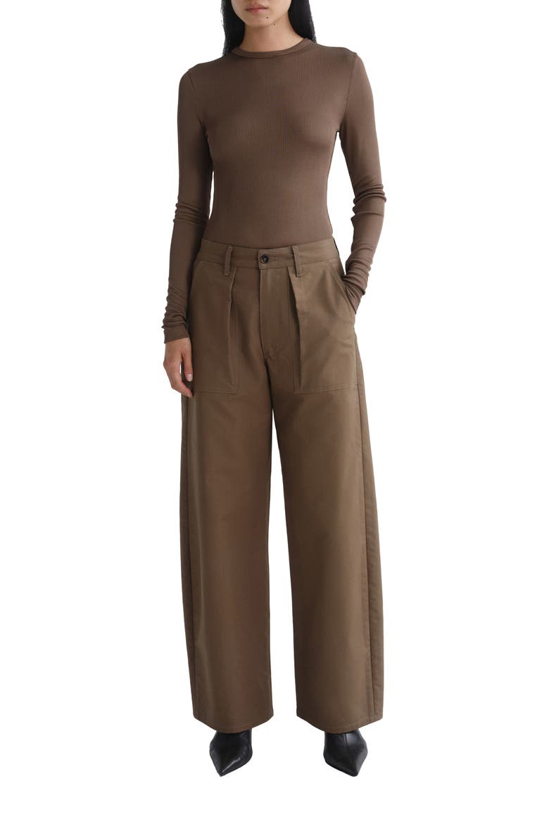Delphi Slim Ribbed Tee, Alternate, color, BRUNEL BROWN KHAKI