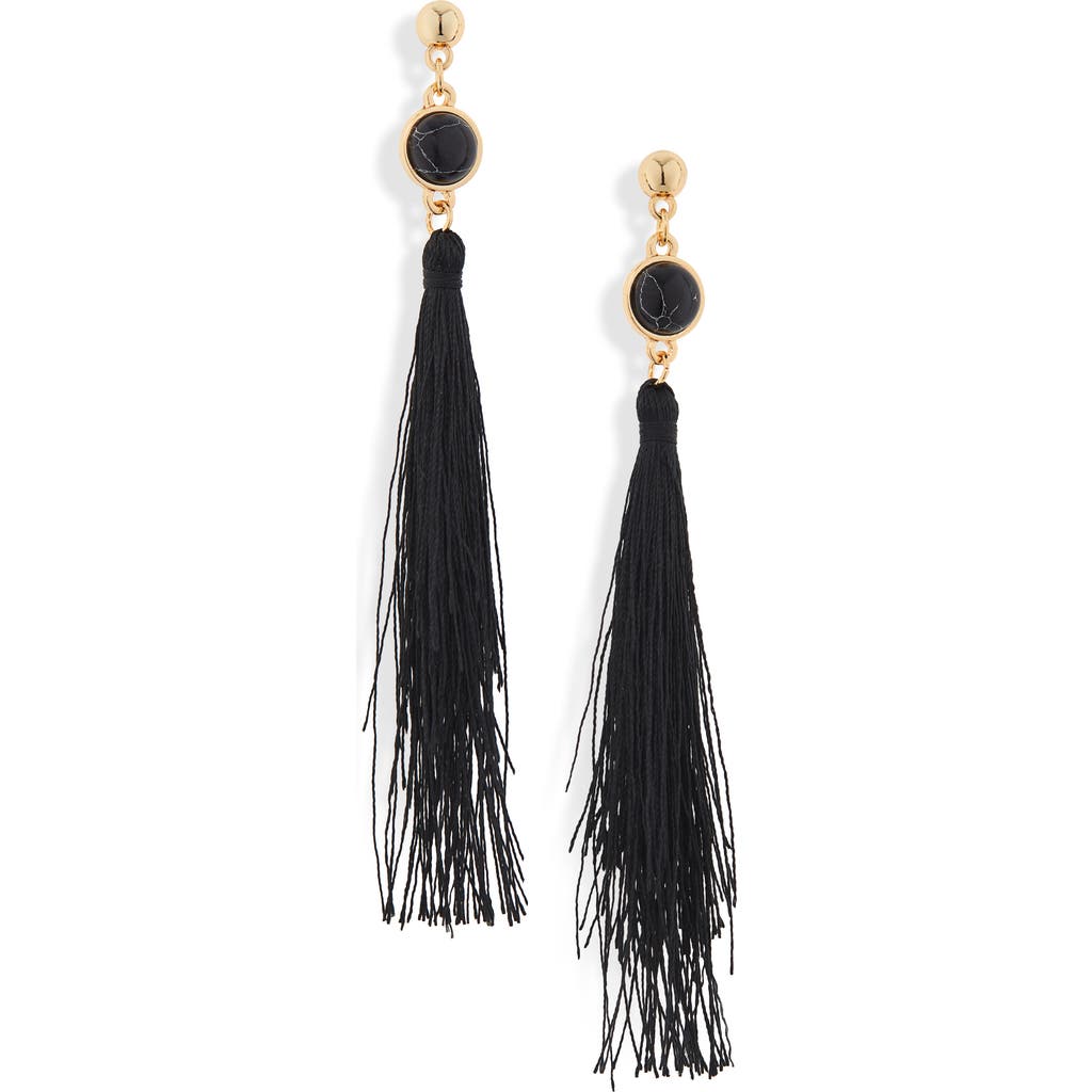 Uncommon James By Kristin Cavallari Strawberry Fields Jasper Tassel Earrings In Black