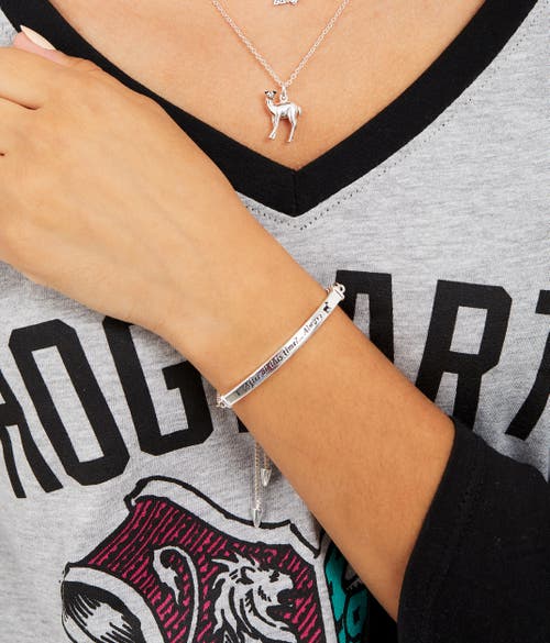 Harry Potter Snape's Silver Plated Love Always Bar Lariat Bracelet, 8.5" In Metallic