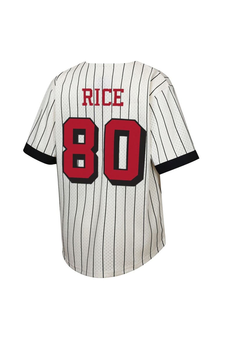 Youth Mitchell & Ness Jerry Rice Cream San Francisco 49ers Retired Player Name & Number Baseball Jersey, Alternate, color, Cream
