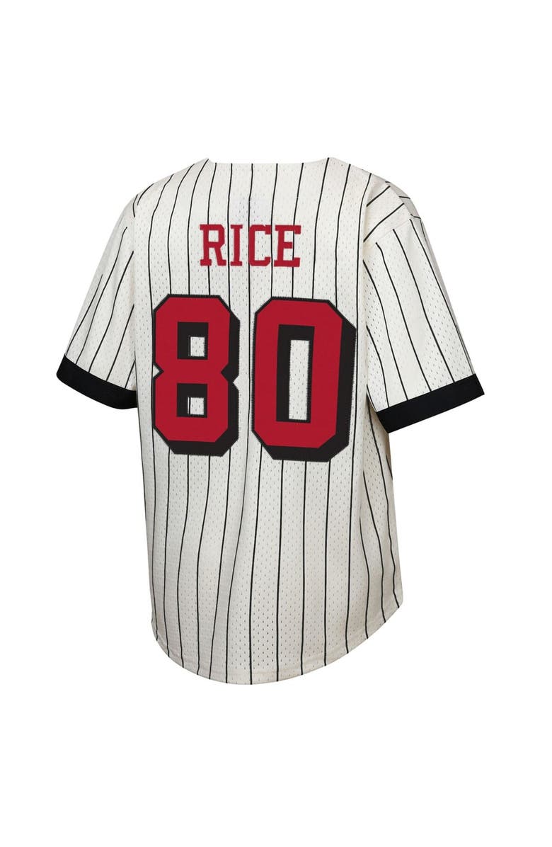 Mitchell & Ness Youth Mitchell & Ness Jerry Rice Cream San Francisco 49ers Retired Player Name & Number Baseball Jersey, Alternate, color, Cream