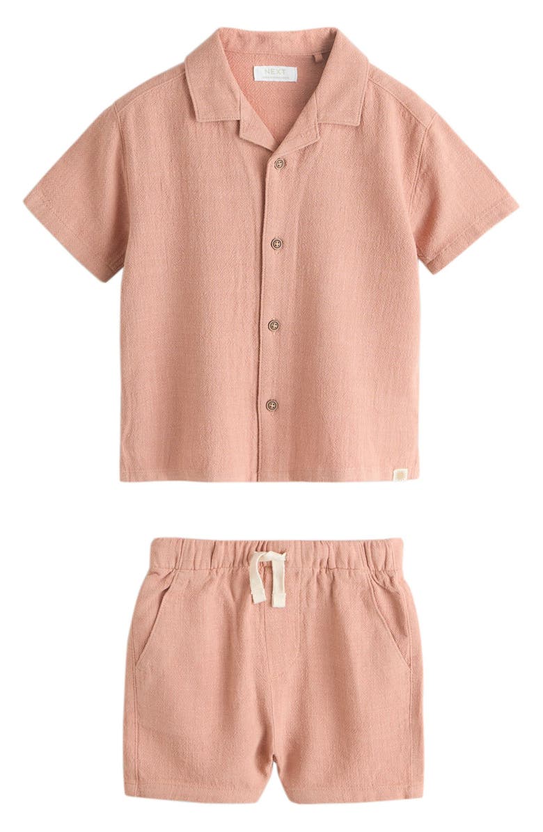 NEXT Kids' Camp Shirt & Shorts Set, Main, color, Orange