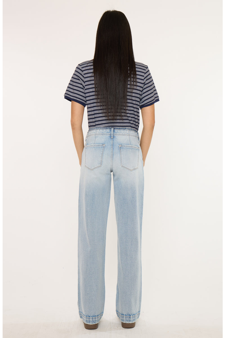 Lulu Mid Rise Wide Leg Trousers, Alternate, color, Light Wash