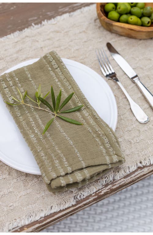 Pom Pom At Home Kenwood Set Of 4 Napkins In Moss