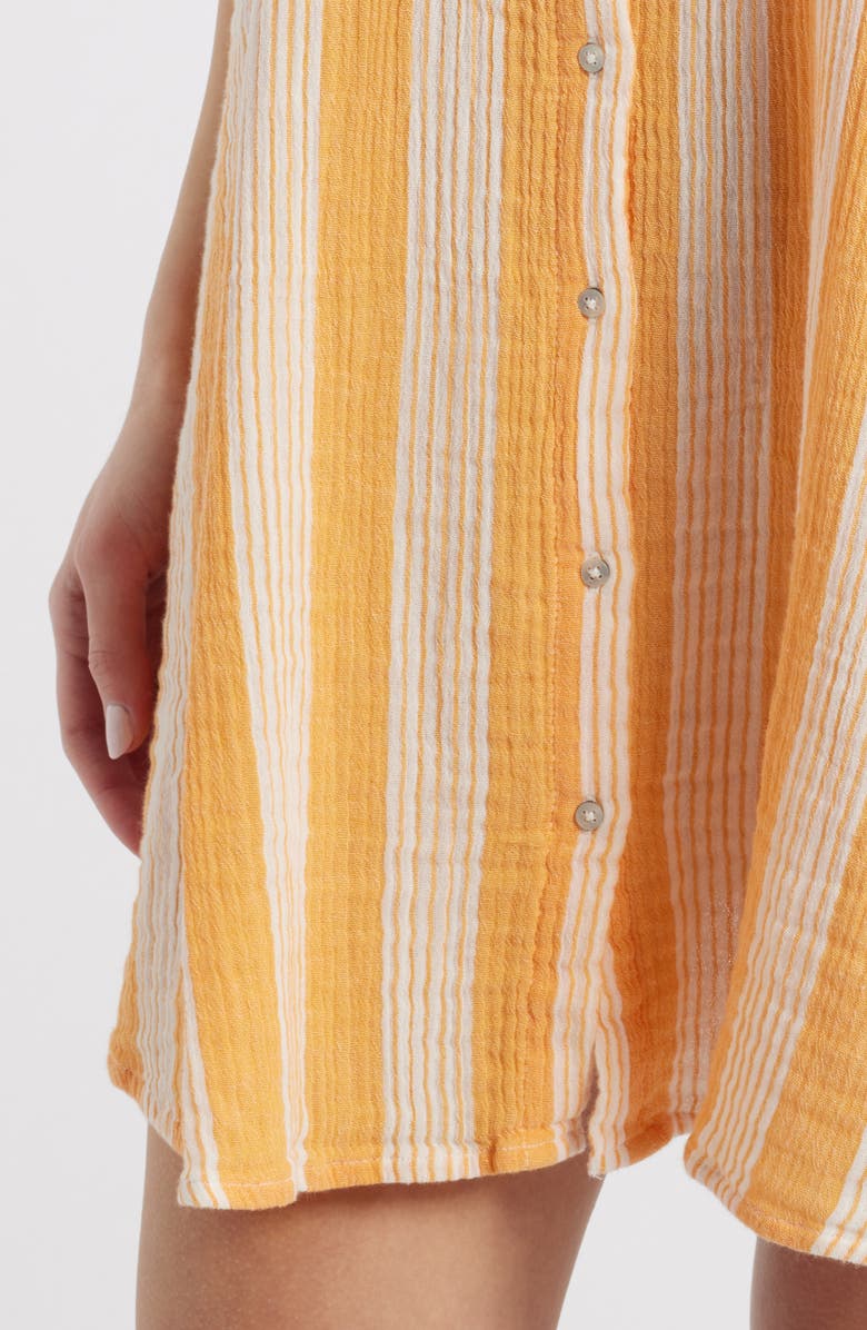Rip Curl Surf Stripe Cotton Gauze Cover-Up Dress, Alternate, color, Mango