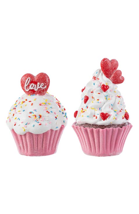 Set of 2 Valentine
s Resin Cupcakes Table Decor