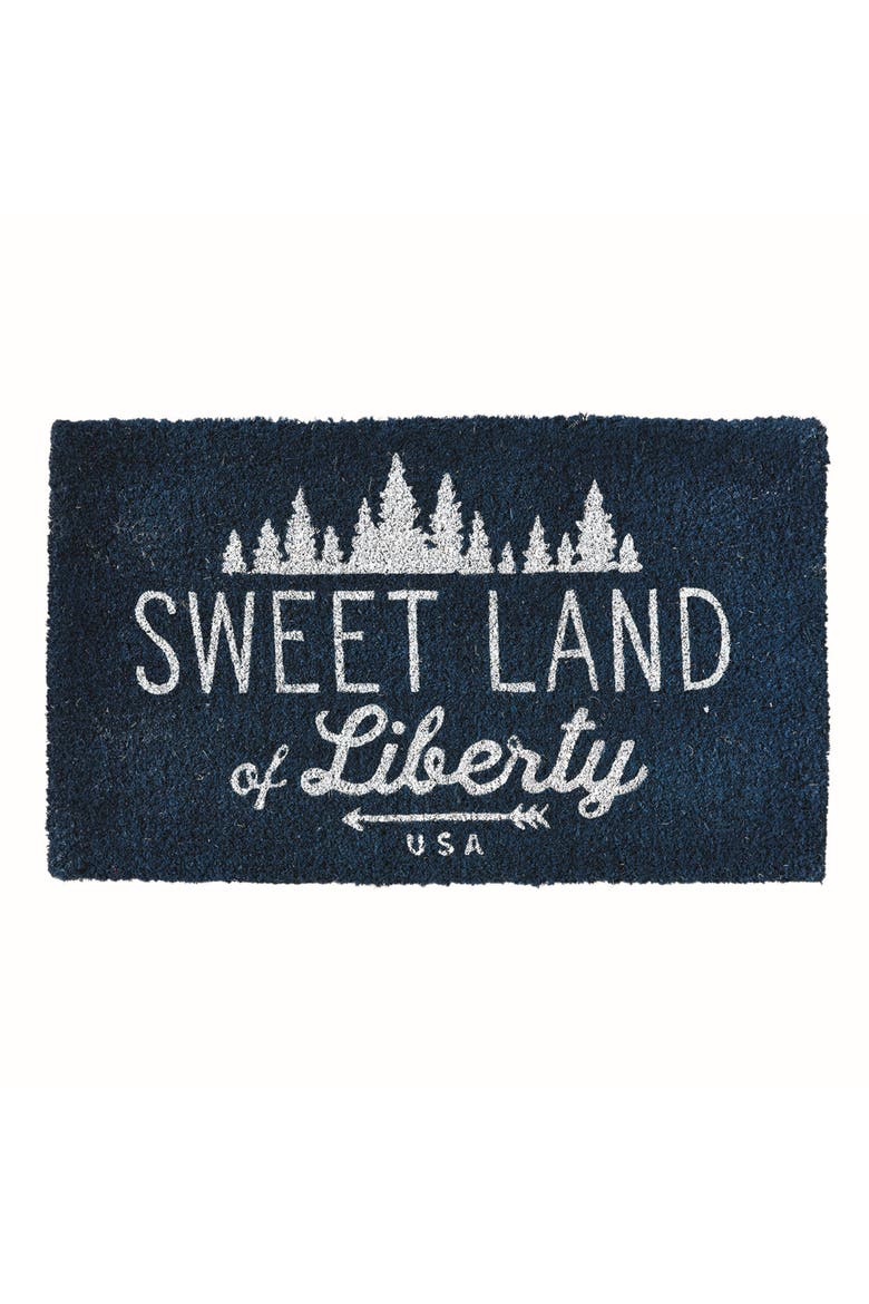 Sweet Land Of Liberty Patriotic Coir Door Mat 4th of July, Main, color, Blue
