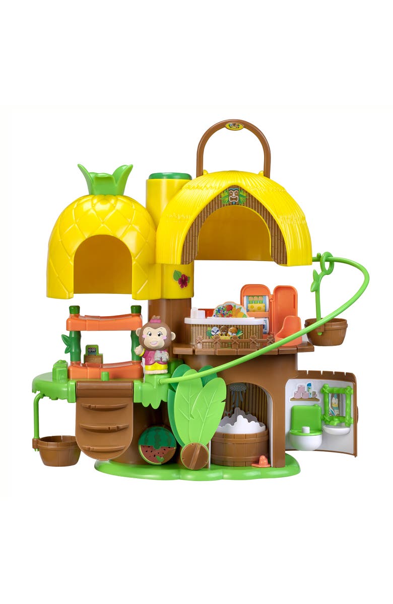 Timber Tots Tropical House Treehouse Playset, Main, color, Multicolored