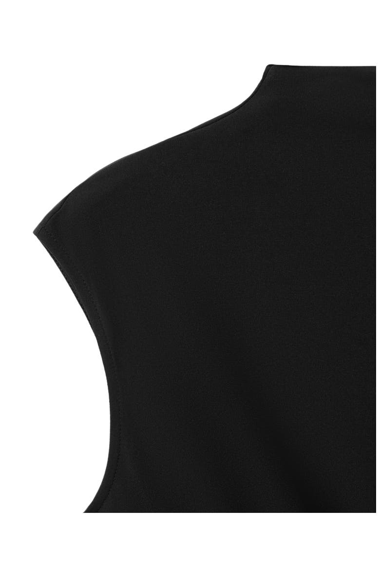 Shirred Faux Wrap Top, Alternate, color, BLACK