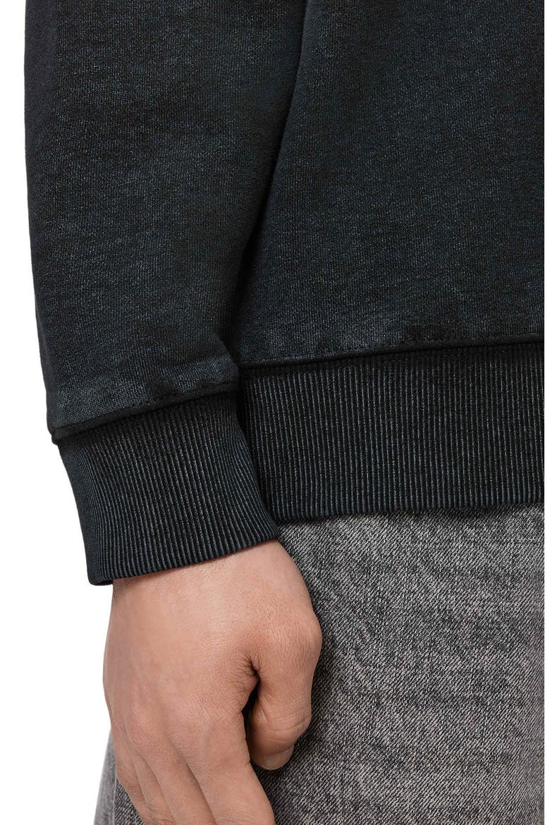 Dash Embroidered Sweatshirt, Alternate, color, WASHED BLACK