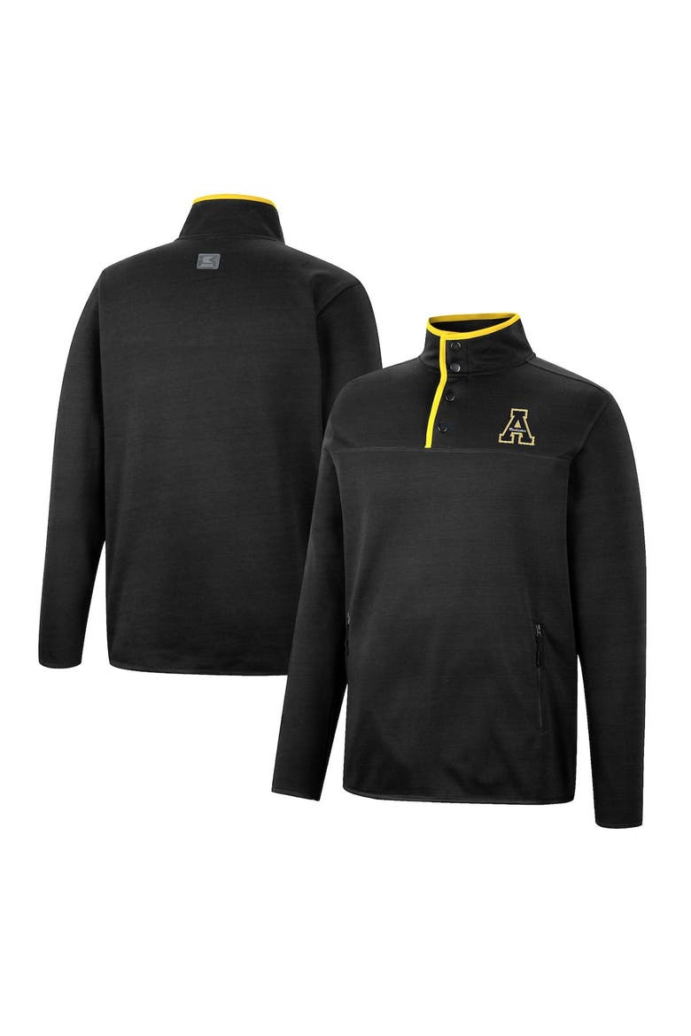 Men's Colosseum Black Appalachian State Mountaineers Rebound Quarter-Snap Jacket, Main, color, Black