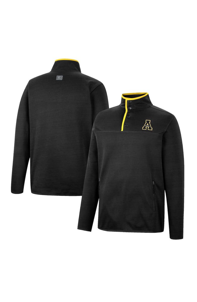 COLOSSEUM Men's Colosseum Black Appalachian State Mountaineers Rebound Quarter-Snap Jacket, Main, color, Black