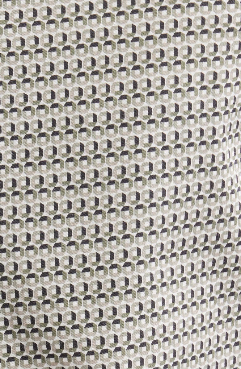 Emporio Armani Regular Fit Geometric Print Stretch Cotton Button-Up Shirt, Alternate, color, Grey