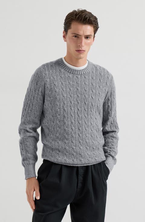 Cashmere vanisé cable knit sweater