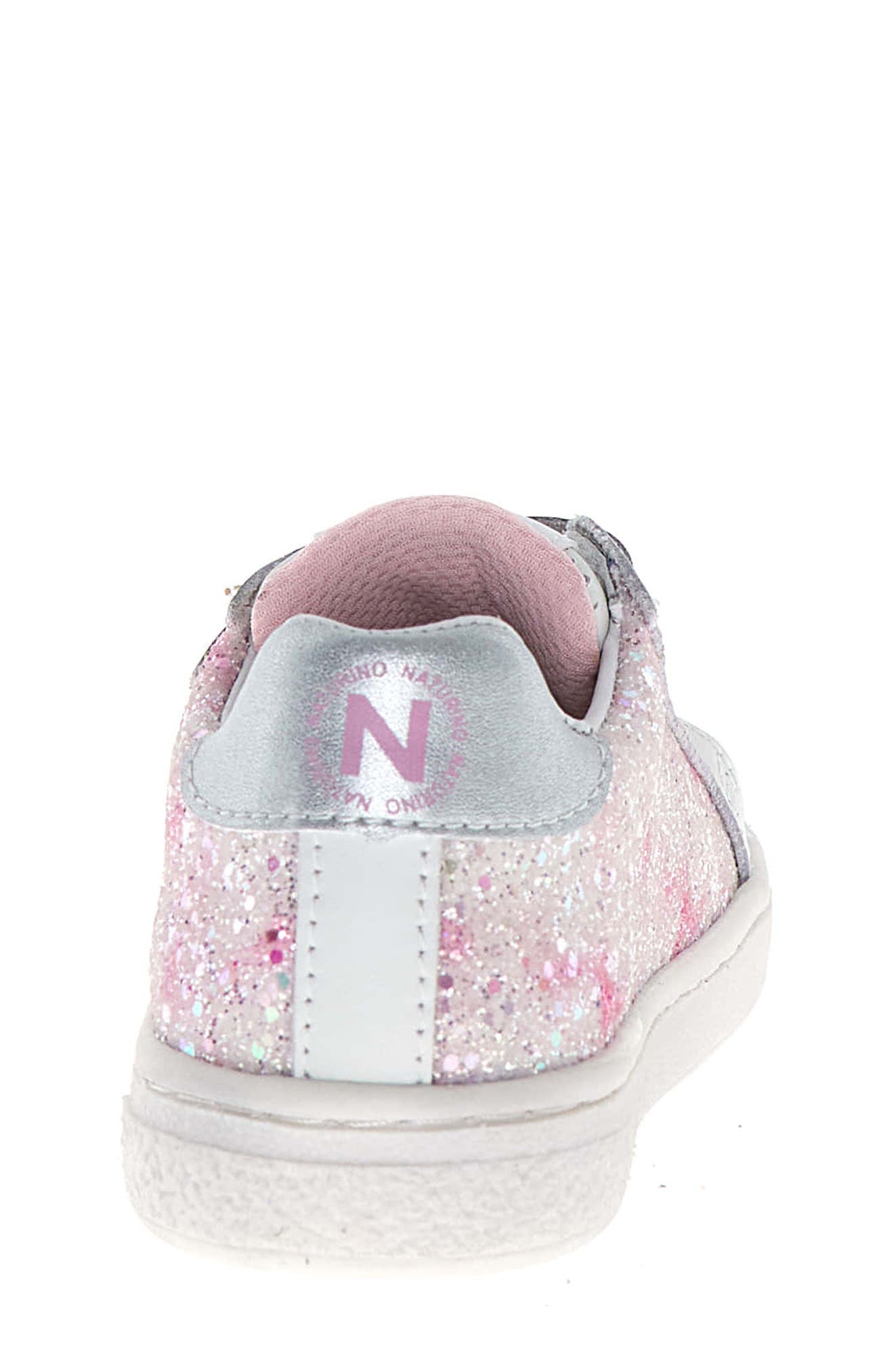 Naturino Kids' Pinn Sneaker, Alternate, color, White-Pink-Silver