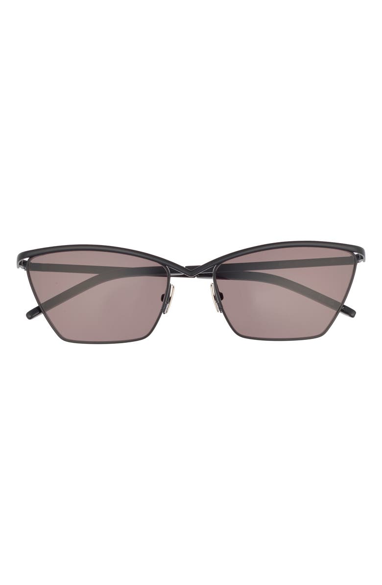 Saint Laurent 57mm Square Sunglasses, Main, color, Black Black Grey