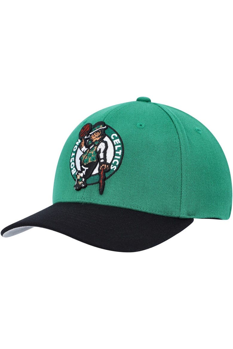 Men's Mitchell & Ness Kelly Green/Black Boston Celtics MVP Team Two-Tone 2.0 Stretch-Snapback Hat, Main, color, Kelly Green