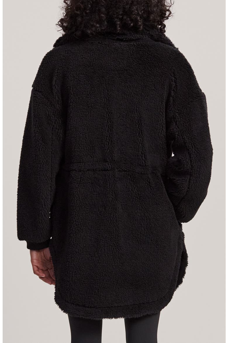Jamie Faux Shearling Coat, Alternate, color, BLACK