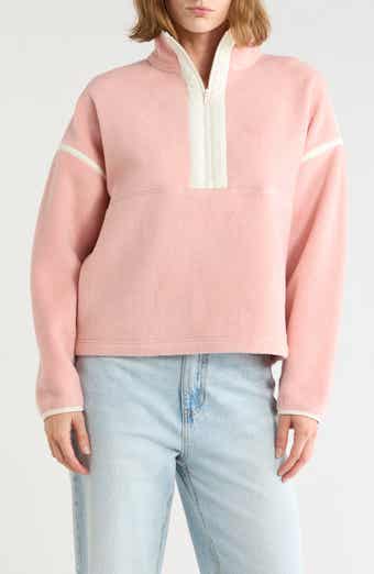 Soft Faux Shearling Half-Zip Pullover