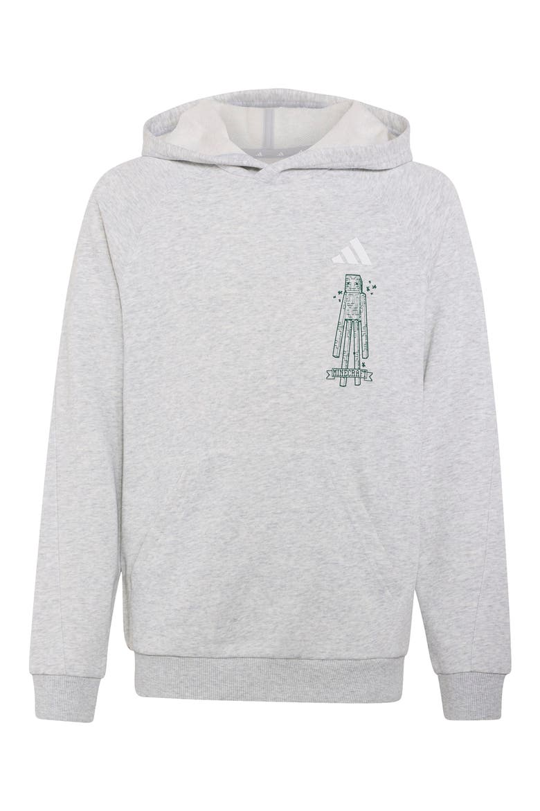 x Minecraft Kids' Hoodie, Main, color, LIGHT GREY HEATHER/ WHITE