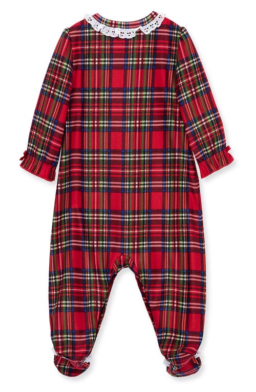 Little Me Baby Girls Plaid Footed Coverall In Red