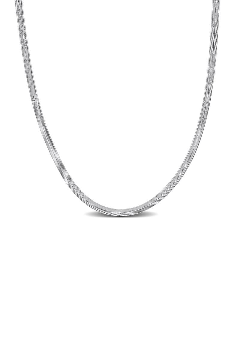Herringbone Chain Necklace, 2.8mm, Main, color, SILVER