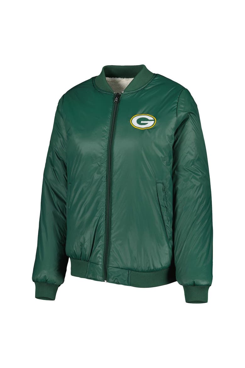 Women's G-III 4Her by Carl Banks Oatmeal/Green Green Bay Packers Switchback Reversible Full-Zip Jacket, Alternate, color, Oatmeal