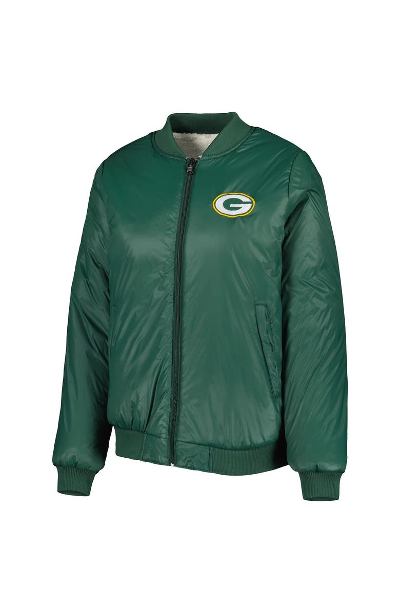 G-III 4HER BY CARL BANKS Women's G-III 4Her by Carl Banks Oatmeal/Green Green Bay Packers Switchback Reversible Full-Zip Jacket, Alternate, color, Oatmeal