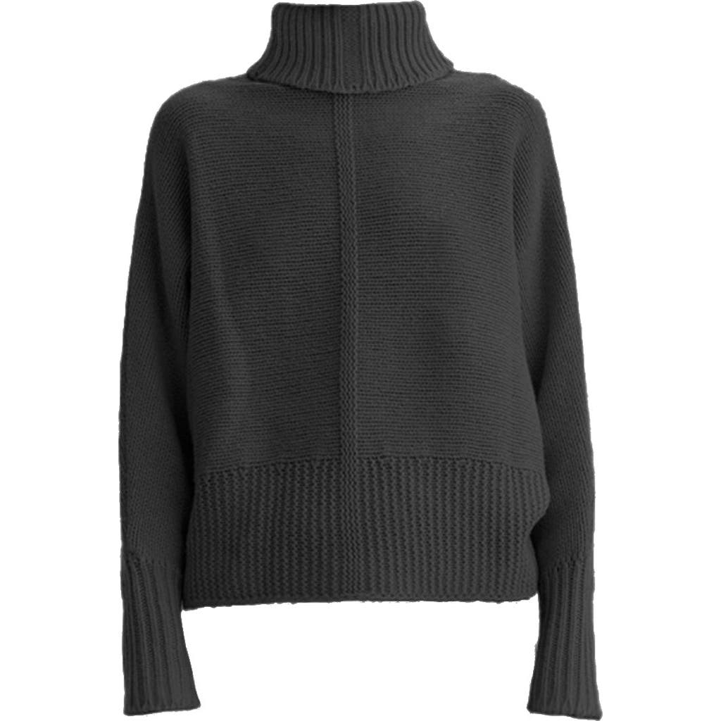 Theo The Label Pallas Dolman High-rib Turtleneck In Black