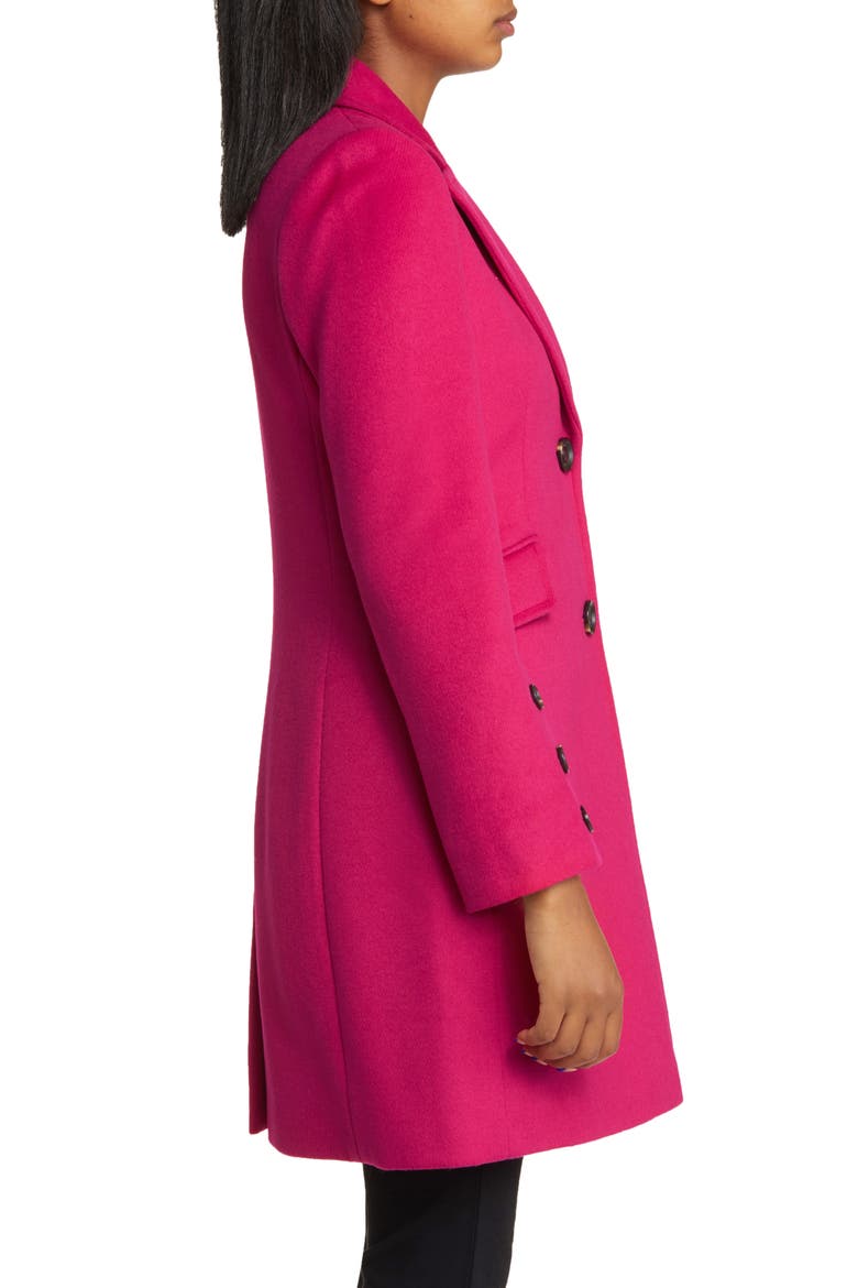 Reefer Single Breasted Wool Blend Twill Jacket, Alternate, color, MAGENTA