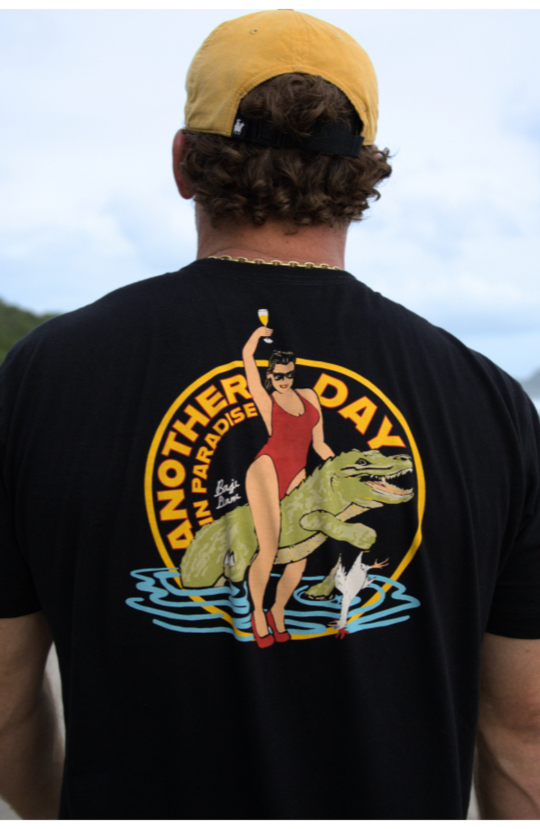 Baja Llama GIRL CROC - BLACK PRIMO GRAPHIC TEE, Alternate, color, Black