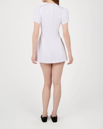 Puff Sleeve Peplum Mini Dress