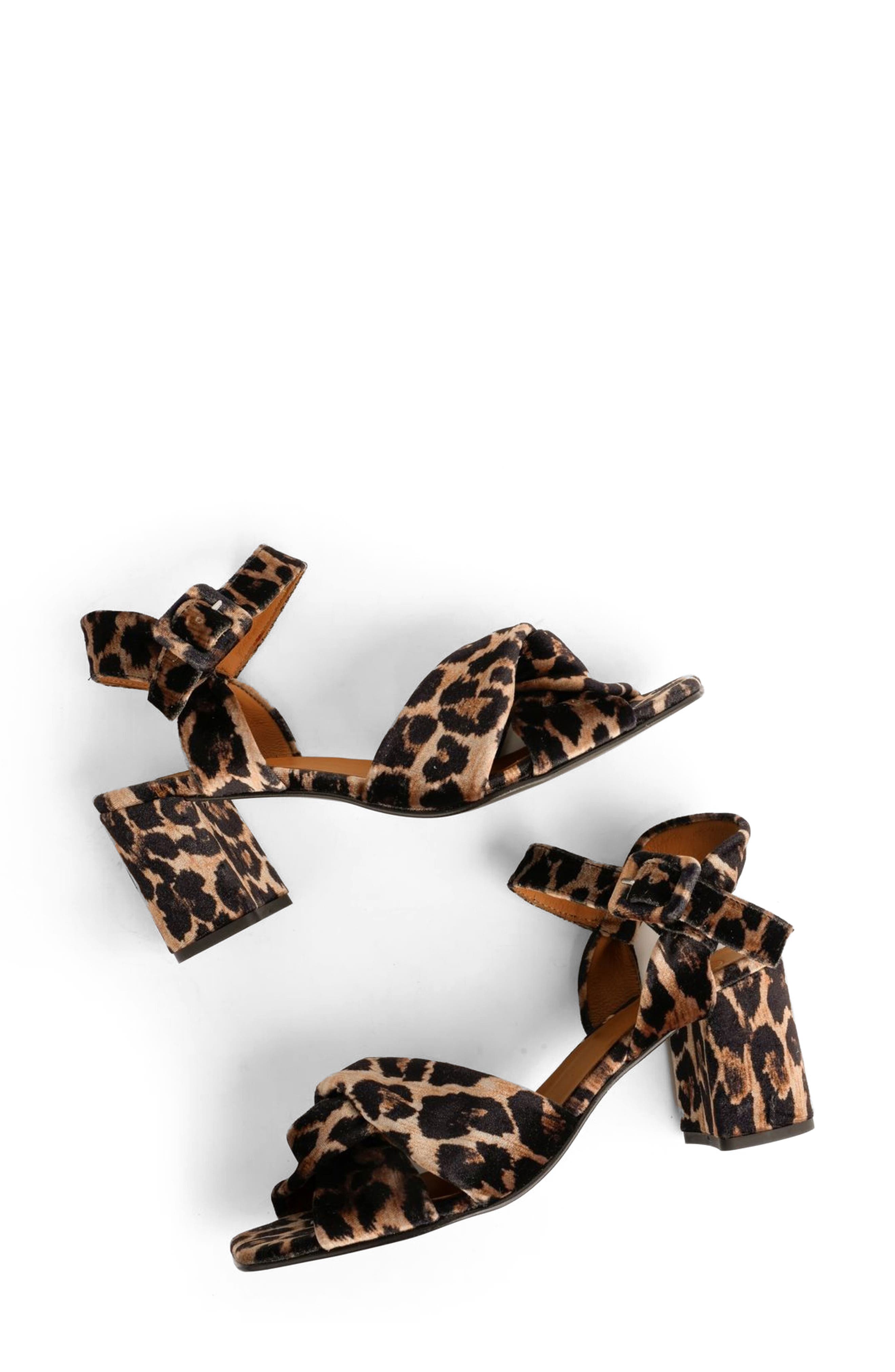 Penelope Chilvers Infinity Leopard Ankle Strao Sandal, Alternate, color, Brown
