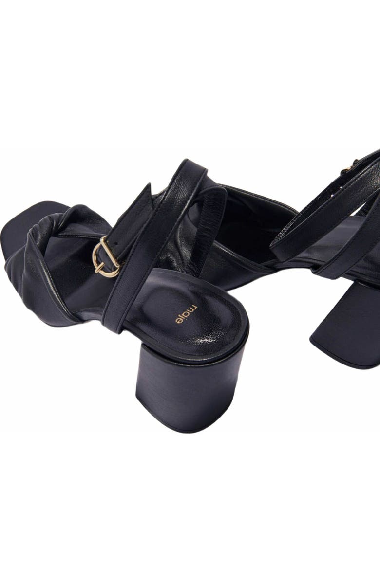 maje Plain leather sandals with heels, Alternate, color,