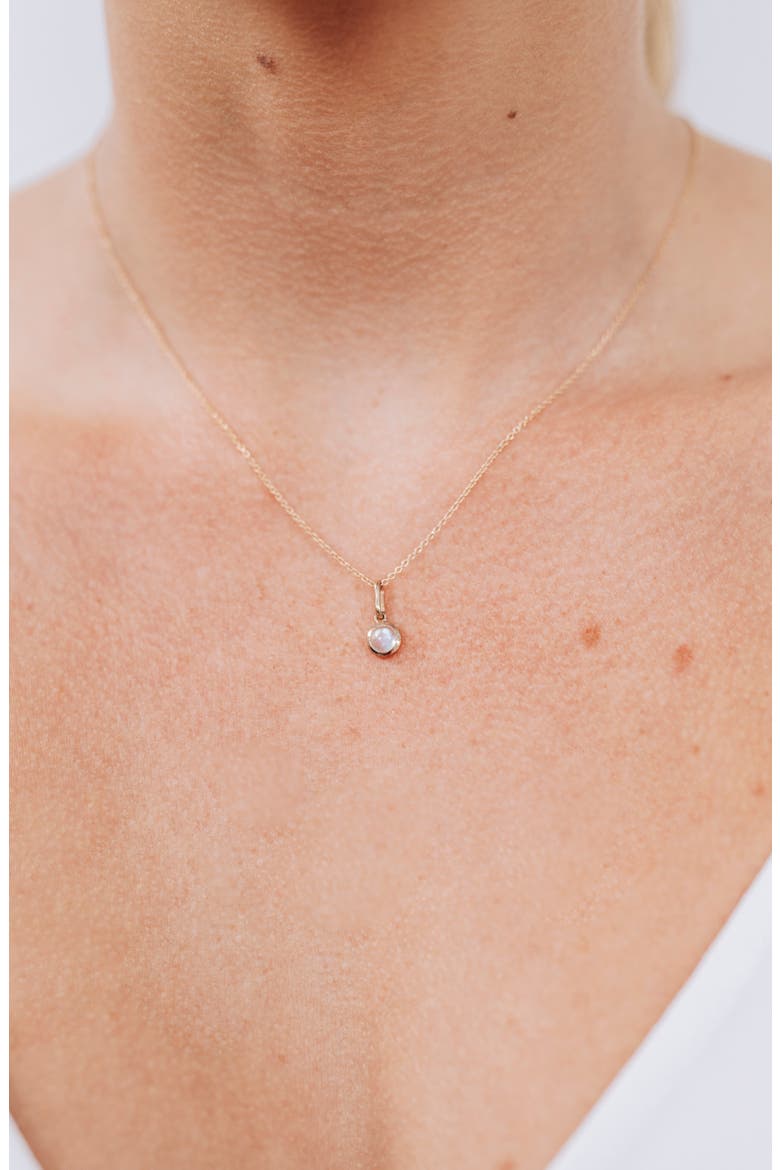 Classique Moonstone Charm, Alternate, color, 14K YELLOW GOLD/ MOONSTONE