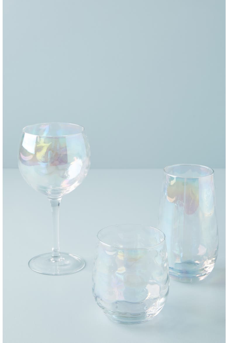 Anthropologie Katana Lustered Wine Glass, Alternate, color, OYSTER