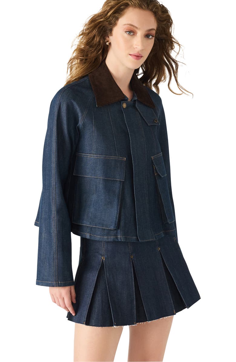 Steve Madden Justina Denim Jacket, Alternate, color, Deep Indigo