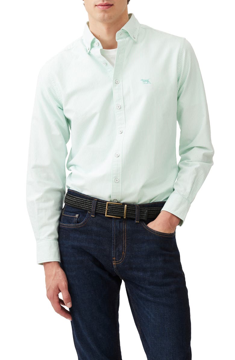 Rodd & Gunn South Island Stripe Button-Up Shirt, Main, color, Spearmint