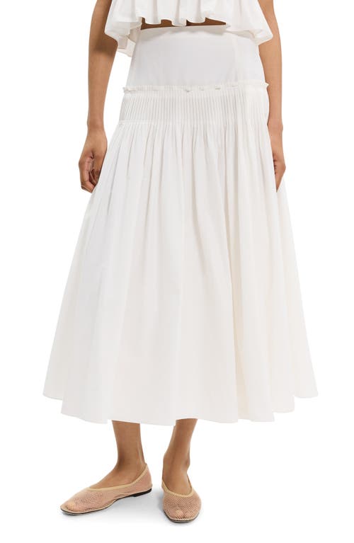 Theory Accordion Yoke Skirt In White