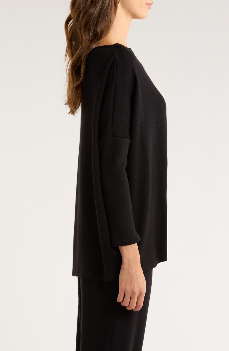 Natori Himalaya Bateau Neck Pajama Top, Alternate, color, Black