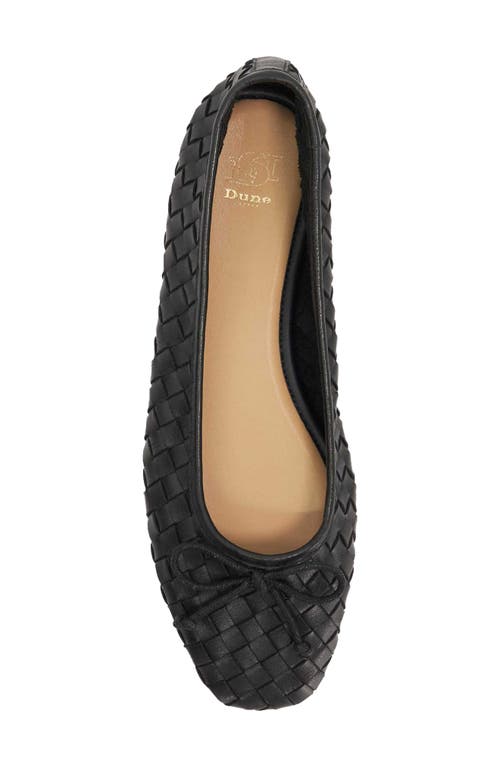 Dune London Heat Leather Ballet Flat In Black